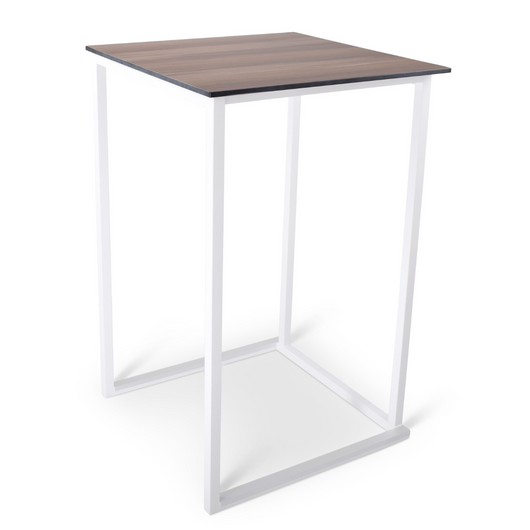 Statafel stapelbaar voorzien van wit frame en warm eiken-look blad