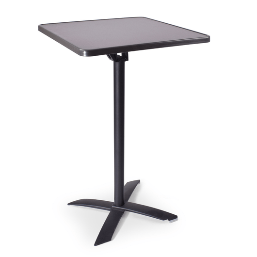 Statafel met kantelbaar blad van 70 x 70 cm mlit antraciet. zwart frame, kruispoot.