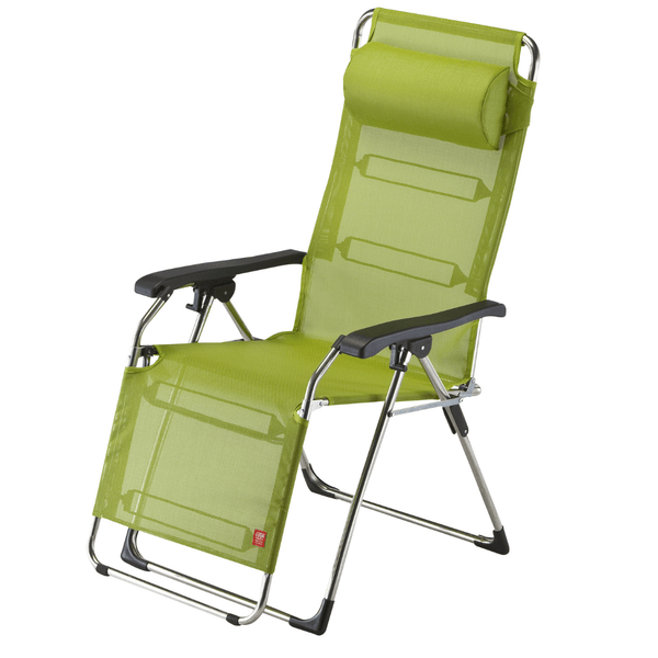 Relaxstoel - ligstoel Amida. Aluminium frame met kunststof armleggers en textileen dek. Kleur: pistache