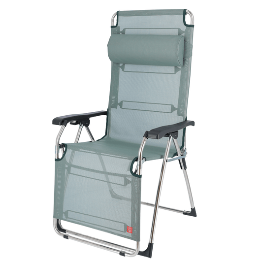 Relaxstoel - ligstoel Amida. Aluminium frame met kunststof armleggers en textileen dek. Kleur: salvia