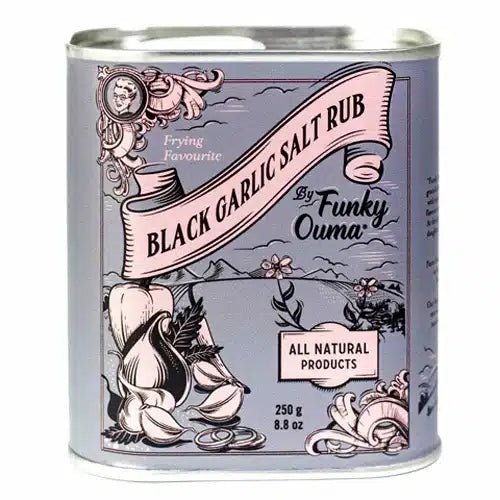 Funky Ouma black garlic salt rub - Partyfurniture