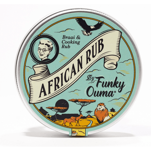 Funky Ouma Afrikaanse rub in een blikje. Inhoud: 80 gram