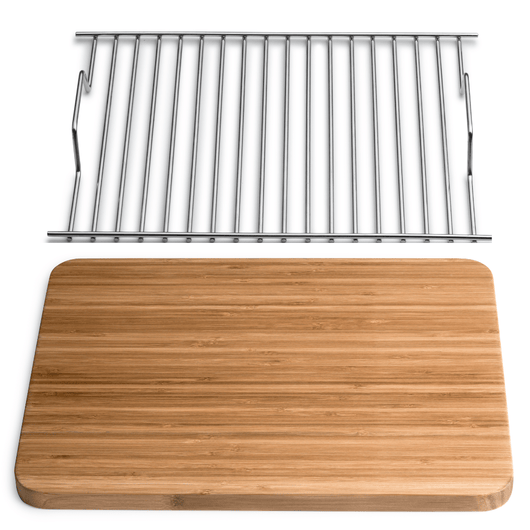 Grillrooster en bamboe plank tbv beerbox van Höfats.