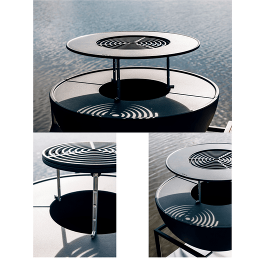 Detailfoto's van de sear grate en hoe deze bevestigd is op de Höfats Bowl.