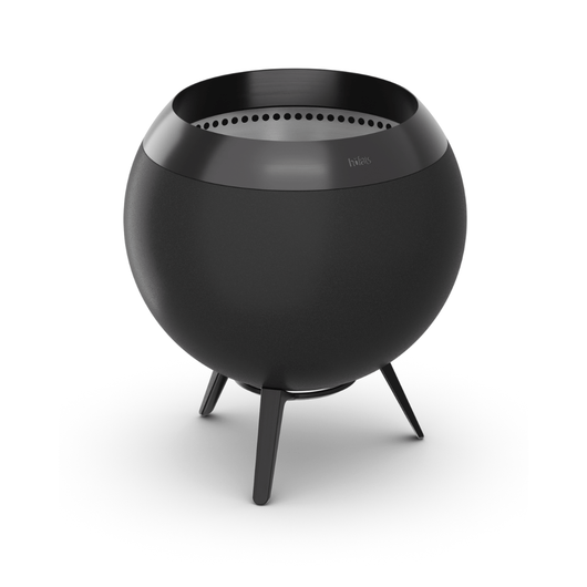 Höfats MOON 45 vuurkorf zwart met lage gietijzeren standaard – rookvrije design vuurkorf met houtvergassingstechnologie