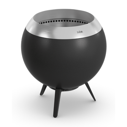 Höfats MOON 45 vuurkorf roestvrijstaal met lage gietijzeren standaard – rookvrije design vuurkorf met houtvergassingstechnologie