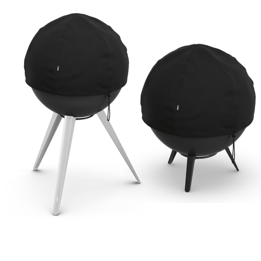 Höfats MOON 45 vuurkorf. Zowel hoog als laag model voorzien van afdekhoes – rookvrije design vuurkorf met houtvergassingstechnologie