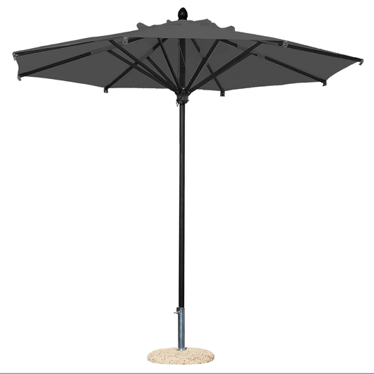 Scolaro parasol Napilo met aluminium antraciet middenmast. Ø350 cm antraciet doek.
