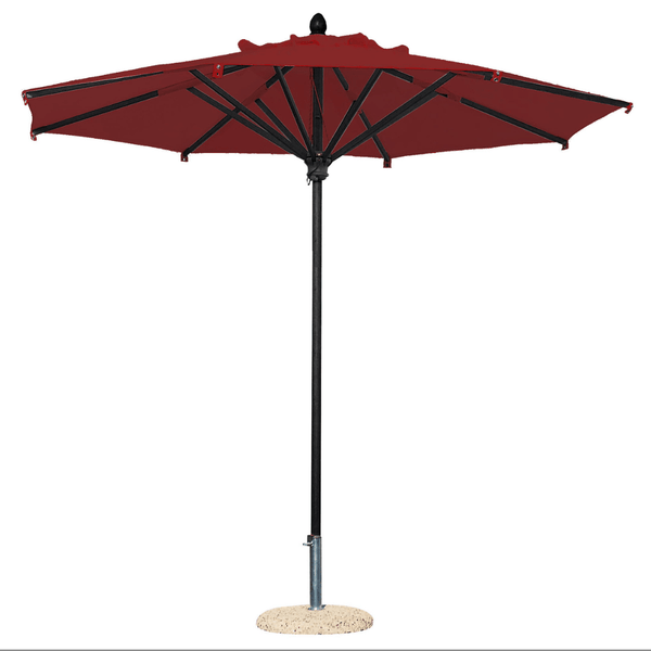 Scolaro parasol Napilo met aluminium antraciet middenmast. Ø350 cm bordeaux doek.