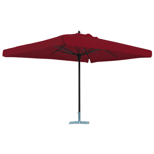 Scolaro parasol Napilo met aluminium antraciet middenmast. bordeaux doek met volant.