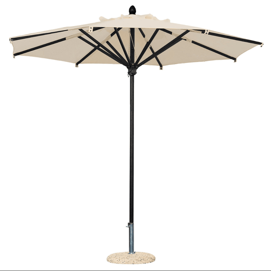 Scolaro parasol Napilo met aluminium antraciet middenmast. Ø350 cm ecru doek.