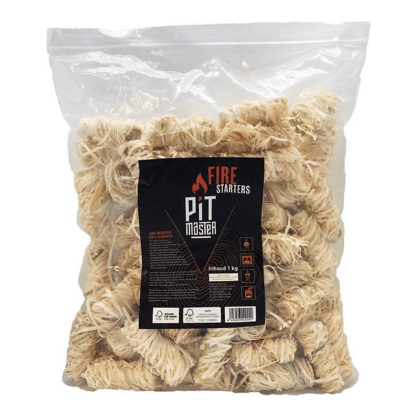 Pitmaster aanmaakwokkels plastic zak van 1 kg