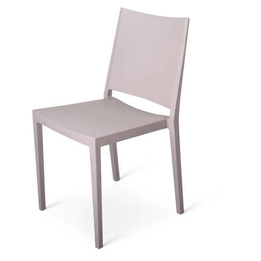Kunststof stapelstoel Waalwijk, zonder armleuning. Kleur: taupe.