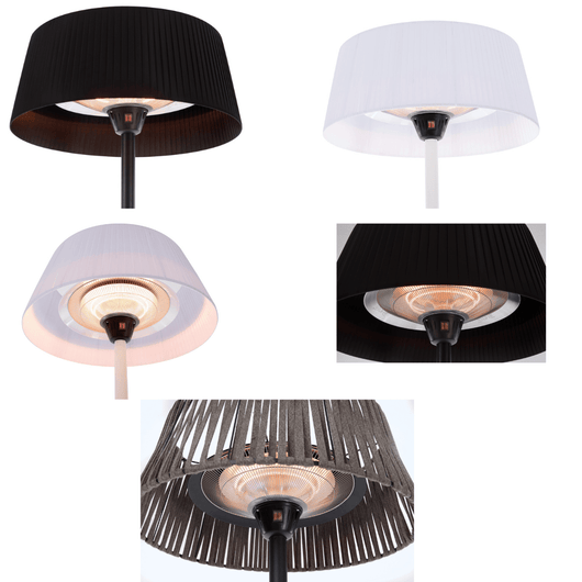 Alle koppen van de bruine, zwarte en witte heater Artix.