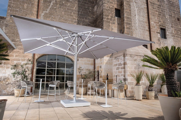 Capri - Horeca Stokparasol - witte mast - Partyfurniture