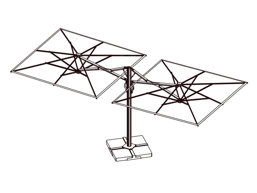 Dual T - Horeca Zweefparasol - Partyfurniture