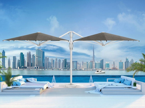 Dual V - Horeca Zweefparasol - Partyfurniture