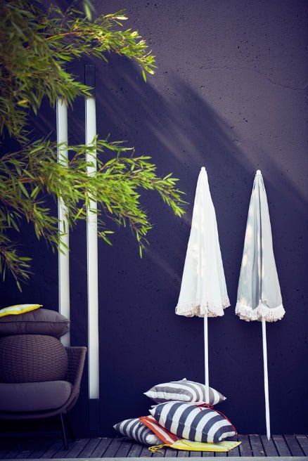 Jan Kurtz parasol Retro Ìü 200 cm - lichtgrijs en wit