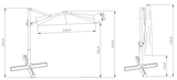 OPRUIMING Parasol Roma - zweef - Partyfurniture