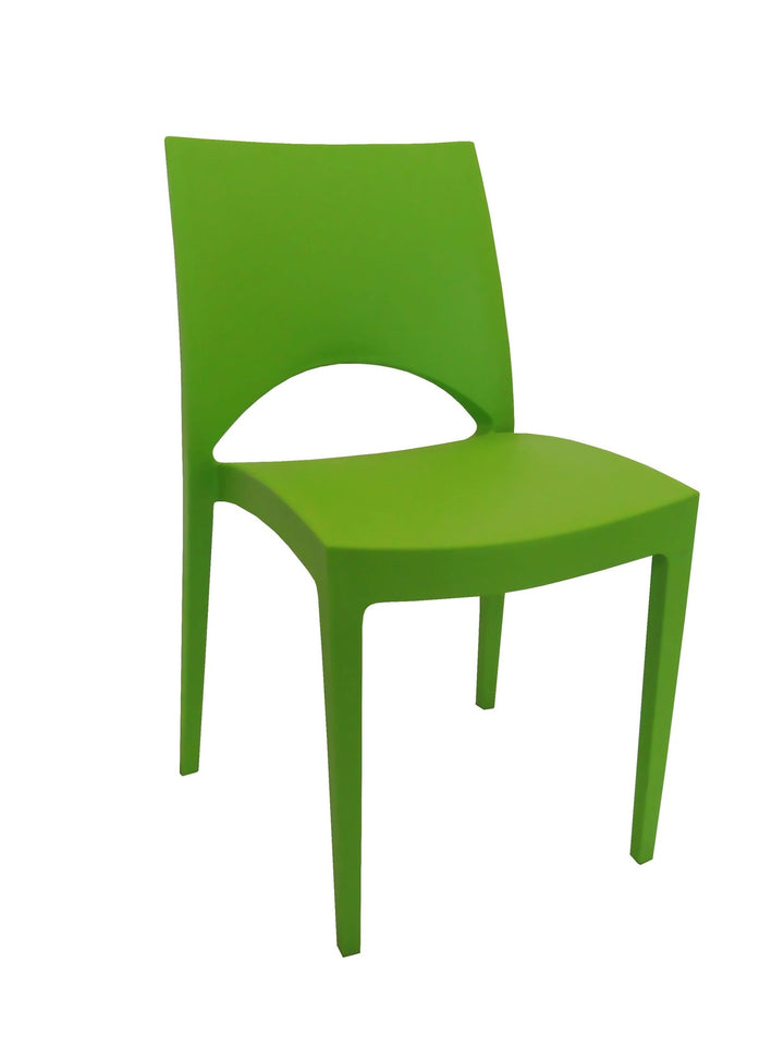 kunststof stapelstoel zonder armleuning groen