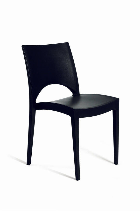kunststof stapelstoel zonder armleuning zwart