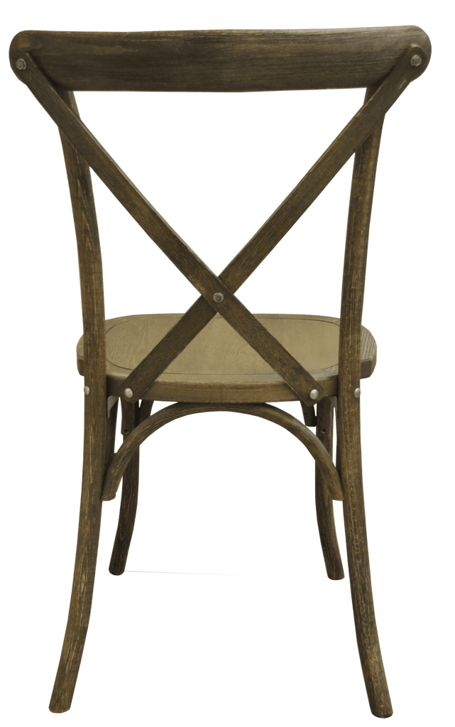 vintage houten stapelstoel achterkant