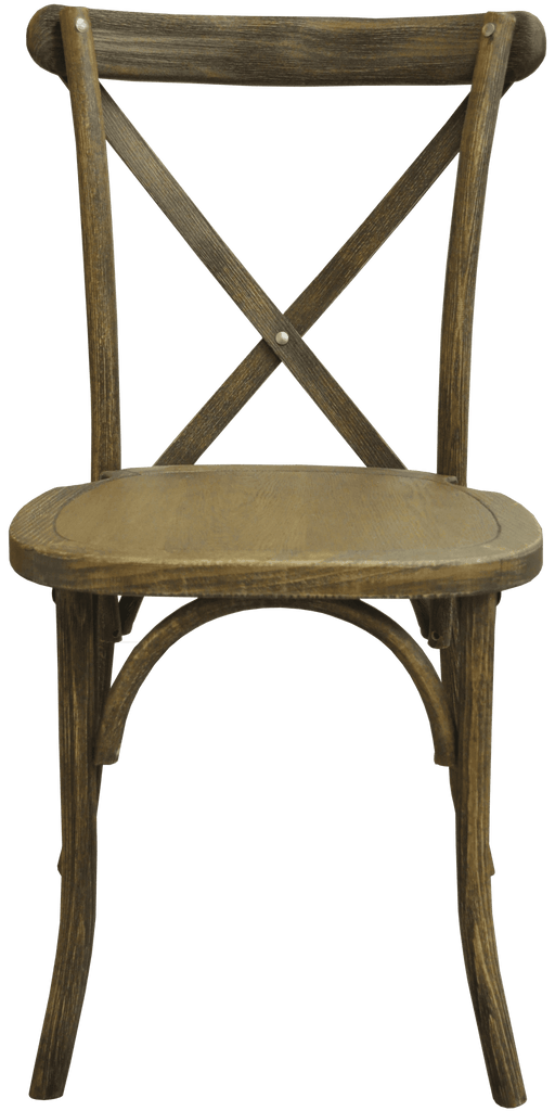 vintage houten stapelstoel voorkant
