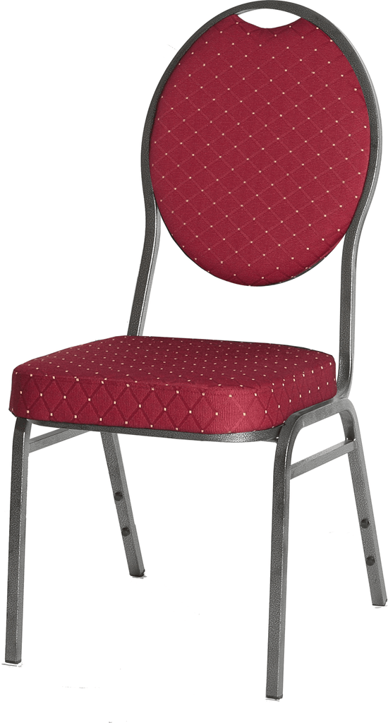 Klassieke rode stapelstoel met zitten en leuning van stof