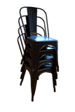 Metalen stapelstoel zwart gestapeld