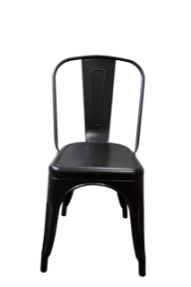 Metalen stapelstoel zwart