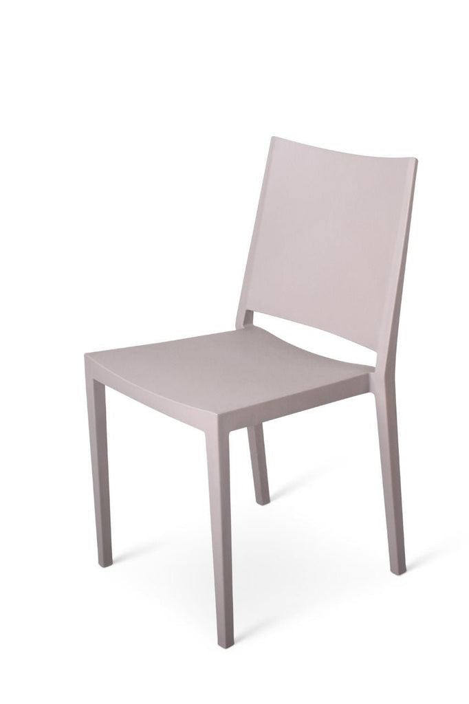 kunststof stapelstoel zonder armleuning taupe