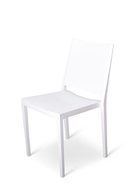kunststof stapelstoel zonder armleuning wit