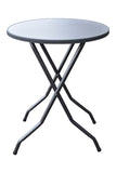 Ronde statafel met antraciet blad en grijs hamerslag onderstel Ìü80x110cm voor binnen en buiten gebruik