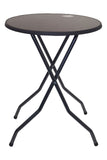 Ronde statafel met pizarra blad en grijs hamerslag onderstel Ìü85x110cm voor binnen en buiten gebruik