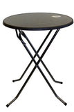 Ronde statafel met pizarra blad en grijs hamerslag onderstel Ìü85x107cm voor binnen en buiten gebruik
