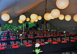 Stretchtent zand gecoat en brandvertragend in sfeer