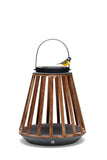 Elegante buitenlamp SUNS Kate, op zonne-energie en gemaakt van aluminium en teak. Antraciet