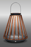 Elegante buitenlamp SUNS Kate, op zonne-energie en gemaakt van aluminium en teak. Antraciet