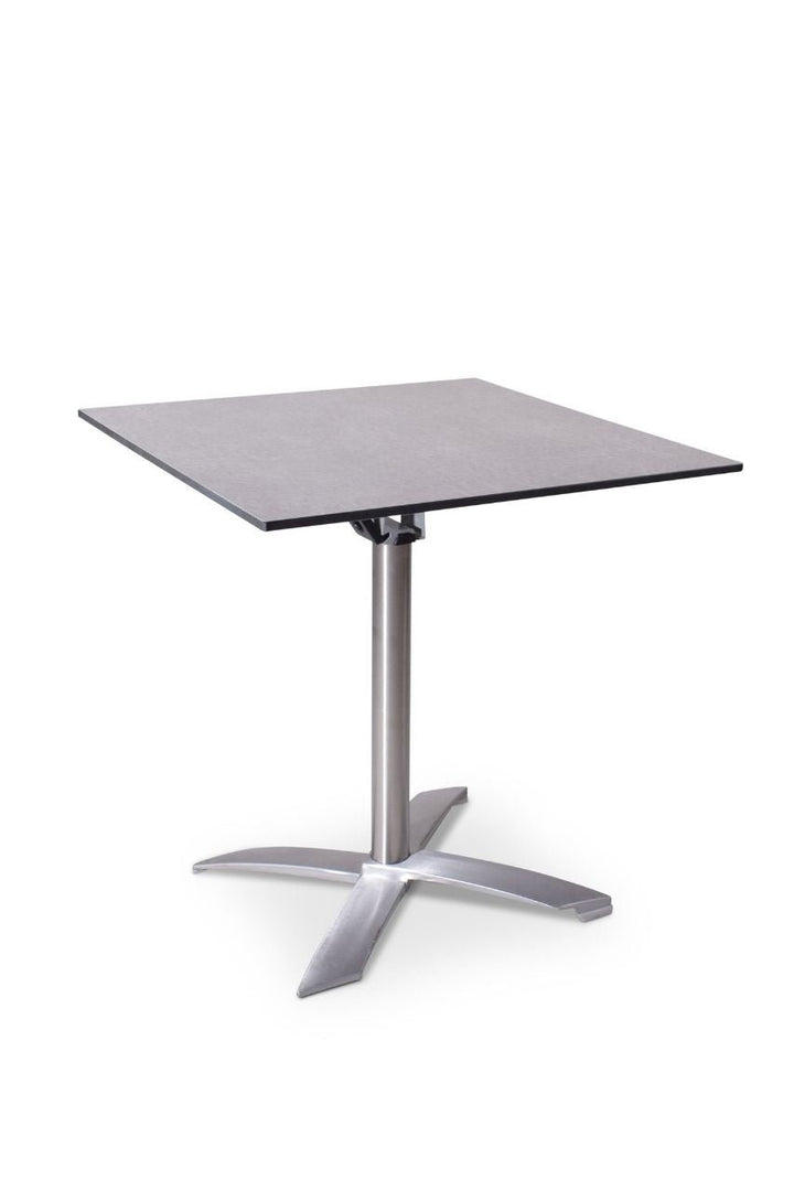 Vierkante terrastafel met beton blad en RVS kruispoot 70x70x75cm